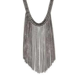 ❗️SOLD❗️FreePress Fringe Statement Choker-Hematite